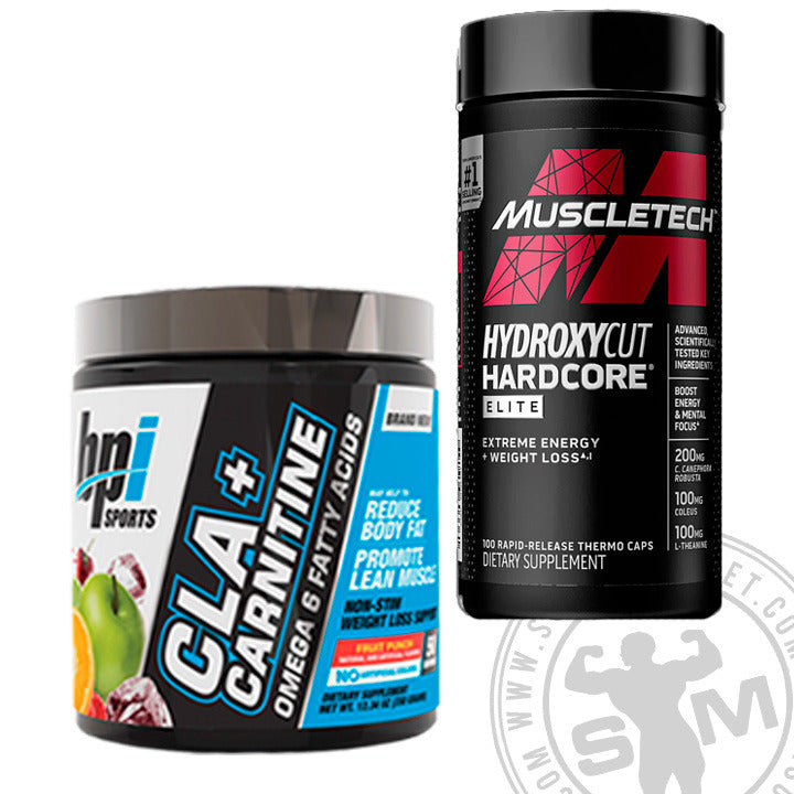 COMBO 6 (CLA + CARNITINA BPI 40SERV + HYDROXYCUT HARDCORE ELITE 100 CAPS)